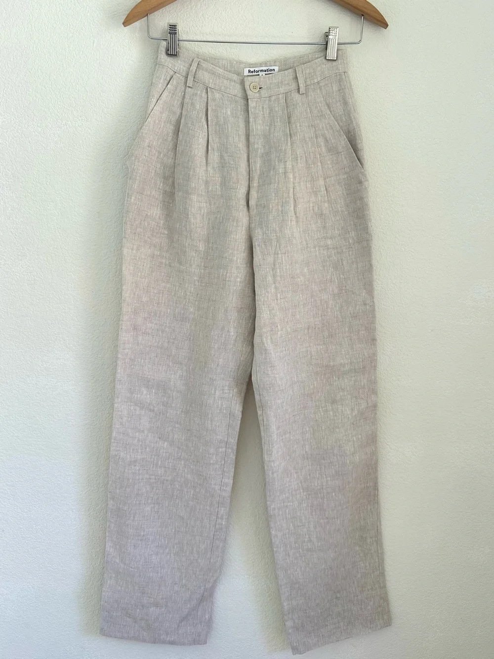 Reformation Oliva Linen Two Piece Set NWOT Oatmeal Size 0